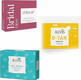 Professional Facial Kit Combo for Women | Bridal Glow + D-Tan + Anti-Ageing Facial Kit | Salon-Style Skincare for Glow, Tan Removal & Youthful Skin