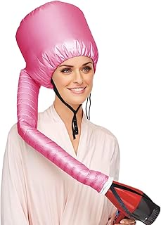 Diffuser For Curly Hair, Hooded Hair Dryer Bonnet Cap For Quick Dry Hands Free Deep Condition And Styling (Pink Hairdryer Bonnet)