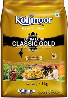 Kohinoor Classic Gold Basmati Rice, 1 kg | Naturally Aged for 2 Years | Premium Aromatic Long-Grain Basmati | Perfect for Biryani & Special Meals