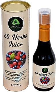 60 Herbs Juice – 500ml | Herbal Multi-Supplement Health Drink with Aloe Vera, Noni, Amla, Ashwagandha, Spirulina, Moringa, Acai Berry & More- (Pack of