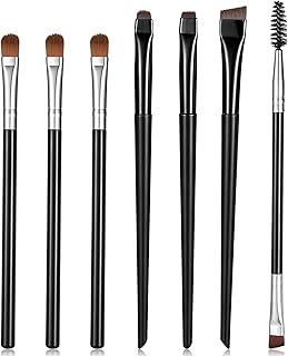 7 Pcs Eyeliner Brush Set, Professional Makeup Brushes for Precise Eyeliner and Eyebrow Application, Travel Friendly Eye Makeup Brush Kit with Angled D
