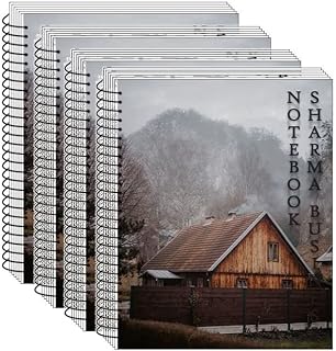 Hut A4 Spiral Notebook, 4 Set, Plain Unruled, 70 GSM Paper, Soft Cover, 200 Pages in Each Notebook