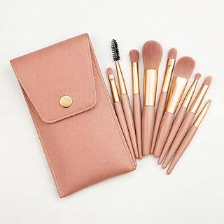 Makeup Brush Set, 8 Pcs, Soft Bristles, Rose Gold Finish, with Pouch