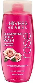Jovees Herbal Rose Body Wash For Softer, Smoother Skin With Rose Petals, Chamomile & Green Tea Ext | Shower Gel for Dry, Rough & Bumpy Skin With Long