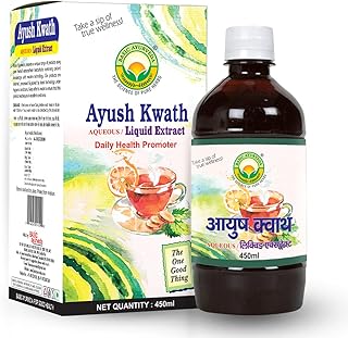 BASIC AYURVEDA Ayush Kwath Aqueous Liquid Extract Honey Daily Health Promoter 450 Ml | Ayurvedic Kadha For Immunity Booster | Certified Organic 100% N