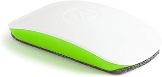 U Brands Magnetic Dry Erase Board Felt Eraser, 4.5"x2.25"x1", 2-tone White and Green, Lightweight Modern Design