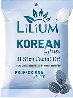 LILIUM Korean Glass Facial Kit | 11 Step Professional | Glass Skin Effect with Korean Technology | For Glowing, Bright & Smooth Skin | For All Skin Ty