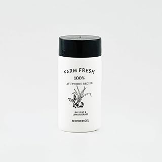 Farm Fresh 100% Ayurvedic Shower Gel – Bay Leaf & Lemongrass, Natural Body Wash for All Skin Types – 20ml Travel Size, Herbal Formula for Refreshing &