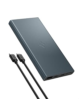 Spigen ArcPack 10000mAh Power Bank, PD3.0, Fast Charging, 22.5W Max Output, 2 Type-C Ports, 1 USB-A Port - (Aluminum, Navy Blue)