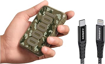 Ambrane 10000mAh Rugged, Slim & Compact Powerbank with Lightning Cable