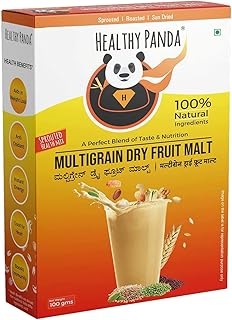 HEALTHY PANDA Organic Sprouted Multigrain Dry Fruit Malt/Sprouted Multigrain Health Mix(Organic Sattu Mavu) (200 g) 100 g x Pack Of 2
