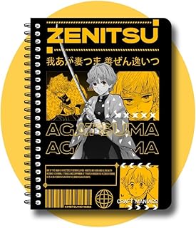 CRAFT MANIACS Zenitsu Barcode Demon Slayer A5 Sized Ruled 120 Pages Matt Laminated Notebook For Anime Lovers