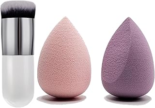 2 Pcs Makeup Sponge Set Blender Beauty Foundation Blending Sponge, Flawless for Liquid, Cream, and Powder, Multi-colored Makeup Sponges and Round Make