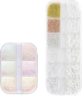 SCH' Set of Chrome Grid and Flower and Metal Ball Grid Nail Art Combo with durable materials perfect for beginners and professionals_987
