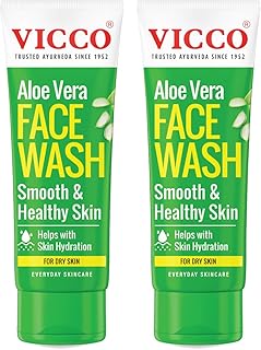 Vicco Aloe Vera Face Wash I Daily Hydration & Gentle Cleansing I For Healthy, Supple Skin | Reduces Irritation & Dryness I Suitable for All Skin Types