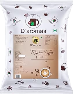 D'aromas Mocha Coffee Powder for Vending Machine 1kg|Coffee Premix Instant Coffee for Rich Aroma & Bold Taste