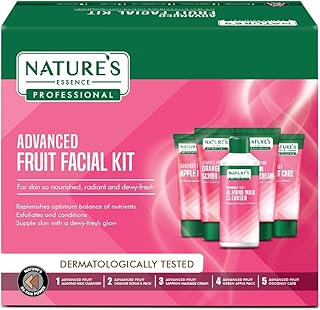 NATURES ESSENCE Professional Gentle Fruit Facial Kit|For Nourished, Radiant & Dewy Fresh Skin| Goodness Of Fruit Extracts & Vitamin E|100% Dermatologi