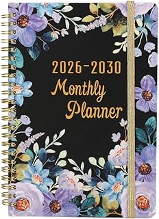 Climberty® 2026-2030 Monthly Planner A5 Hardcover Floral Diary 5 Year Organizer Notebook for Schedule Goals Appointments Office & Personal Planning