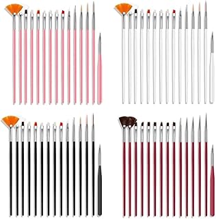 H-STYLE STORE 15PCS Nail Brush Set Gel Polish Painting Liner Nail Art Draw Print Brushes Set Manicure DIY Tool(Random colour)