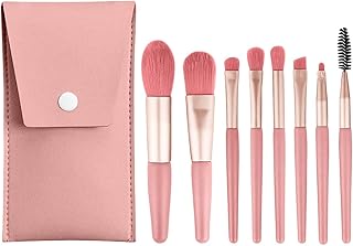 Gleva 8 Pcs Brush Set With Pouch, Makeup Brushes Premium Synthetic Kabuki Foundation, Concealers, Eye Shadows Professional Blush, Face Powder, Highlig