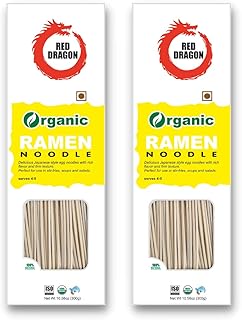 Red Dragon Japanese Ramen Noodles Fresh And Delicious Organic Tasty Cuisine 600G (Pack Of 2) |No Preservatives, Low Carb, 600 grams