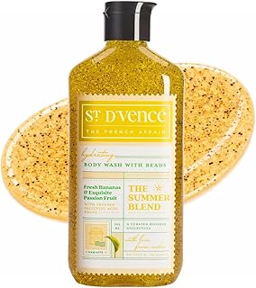 St. D’vence Summer Blend Body Wash Shower Gel for Women & Men with Fresh Banana & Passionfruit | Paraben & SLS Free | Tan Removal Moisturising Body Wa