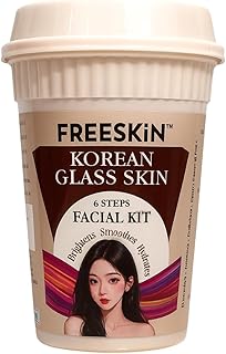 Freeskin Korean Glass Skin Facial Kit 6 Steps | Advanced Brightening, Smoothing & Hydrating Facial for Luminous Glass-Like Glow | Paraben Free | Sulph