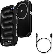 DailyObjects Black Loop Qi2 MagSafe Power Bank 5000 mAh & Kevlar Core USB-C 60W Charging Cable - Combo
