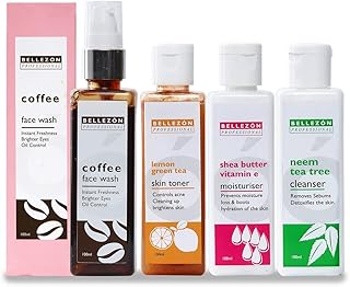 Combo of Coffee Facewash & Cleanser, Toner Moisturiser | Instant Freshness | Brighter Eyes |