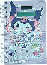 Cartoon Calculator Notebook A5 Size, Spiral Bound Diary with Calculator Buttons for kids Girls/Boys (Purple)
