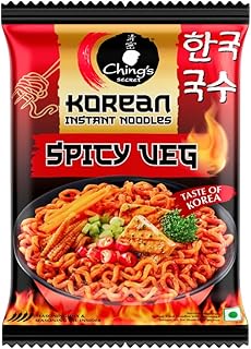 Ching’s Korean Spicy Veg Instant Noodles, 80g, Veg, It’s Hot, It’s Spicy, It’s Ching’s