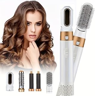 Mabron Hot Air Brush, 5 In 1 Hair Dryer Hot Air Brush Styler, Detachable Hair Styler Electric Hair Dryer Brush The Ultimate Hot Air Styler (Brown Colo