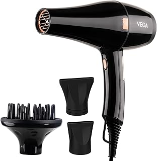 Vega Pro-Xpert 2200W Professional Hair Dryer for Women with 2 Speed/3 Heat Settings, Cool Shot Button, Diffuser & 2 Detachable Nozzles, Travel Friendl