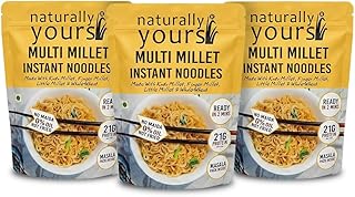 Naturally Yours Multi Millet Instant Noodles 175g | Kodo & Little Millet + Whole Wheat | 21g Protein | High Fiber | No Maida | Non-Fried | No Onion No