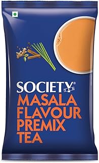 Society One Minute Tea | Masala Flavour | Made with Ginger, Clove, Black Pepper, Cinnamon | Masala Chai | Flavoured Instant Tea | 1 Kg Pouch | Pack of