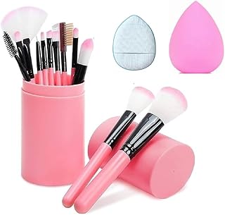 Professional Makeup Brush Set With Storage Box+Finger & Makeup Blender Puff.