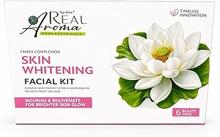 Real Aroma Professionals Skin Whitening Facial Kit, Fairer Complexion, 6 Beauty Steps, Nourish & Rejuvenate