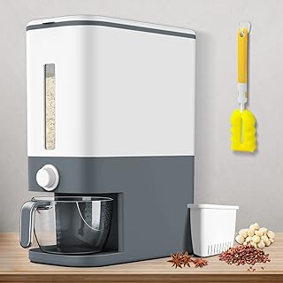 Premium Rice Dispenser - 25lbs Capacity Kitchen Storage Container: Pantry Organizers and Storage, Grain Storage Container, Flour and Rice Container fo