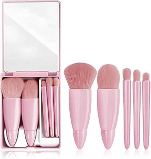 Makeup Brush Set, Soft Synthetic Brushes, 5 Pcs, for Face, Eyes, Foundation, Blush, Contour and Eyeliner, Portable Cosmetic Kit for Travel,Multi colou