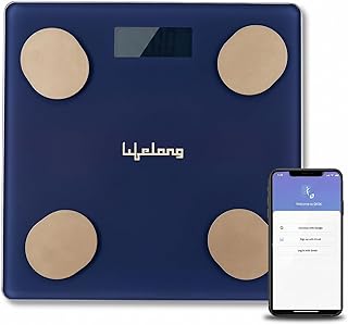 Lifelong Smart Weighing Scale with BMI & 18 Measurement Functions with Lifelong Smart Home App-Bluetooth Sensor Technology | Electronic Weight Machine