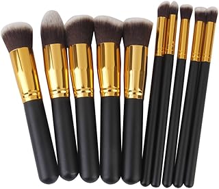 Makeup Brush Set of 10, Foundation Brush Powder Brush Eyeshadow Brushes (Black)