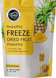 FzyEzy Healthy Premium Freeze-Dried Pineapple Fruit Slices | Pantry Groceries Dehydrated Perfect for Healthy Snacking, Candy, Baking, Smoothie, Juice,