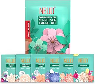 NEUD 6-Step DIY Diamond Facial Kit for Women Glowing Skin, Dazzling Radiance Hydrating Skin Care, Salon-Like Glow at Home in 30 Minutes, Suitable for