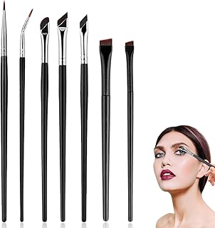 7 PCS Eye Makeup Brush Set, Eyeliner Brush, Eyebrow and Eyeshadow Blending Brush, Angled Eyeliner, Travel Friendly Makeup for Precise Application