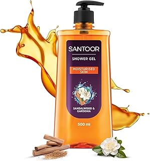 Santoor Moisturizing Shower Gel With Natural Sandalwood & Gardenia Extracts| For Men & Women| Moisturizing Body Wash With Glycerin | Suitable For All