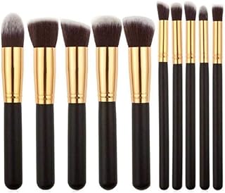 Jasvon Foundation, Eyeshadow Makeup Brush set of 10 | Natural Combo | Professional Makeup Brushes