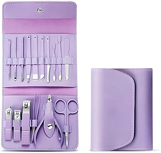 Stainless Steel Professional Manicure Set Nail Cutter For Women Nail Luxury Grooming Kit Manicure Pedicure Kit For Women Nail Acne Remover needle (16