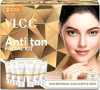 VLCC Anti Tan Facial Kit - 60 g | Power of 25 Vital Ingredients | Fights Sun Tan, Dark Spots, and Sun Spots | Even Nourishes and Protects Skin from UV