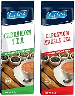 Lilac Cardamom tea & cardamom masala tea premix instant 1 kg Pack of 2, Strong Chai- Premium Powdered tea, masala Elaichi chai | Instant Tea Premix Ve