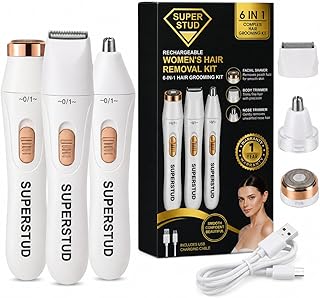 6-in-1 Women’s Trimmer for Bikini, Face & Body Hair Removal || (1Year Warranty) || Eyebrow Trimmer for Woman || 45 Min Runtime || Facial Hair Remover